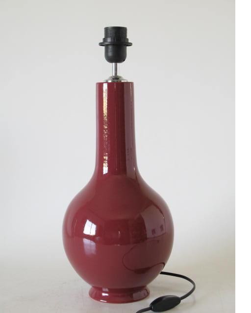 Pie lámpara cerámica de color rojo