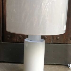 Lámpara mesa cerámica recta c/pantalla redonda
