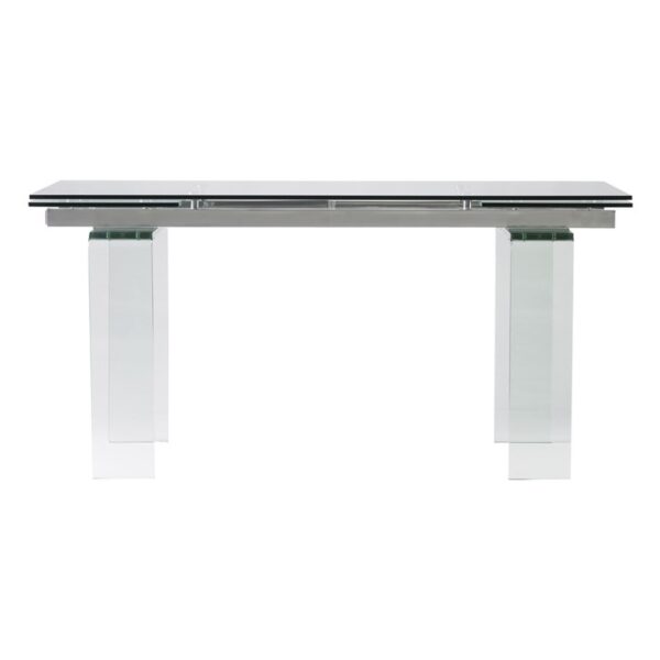 mesa rectangular con patas de cristal