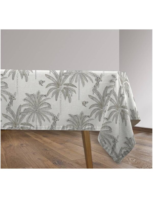 mantel resinado con diseño de palmeras