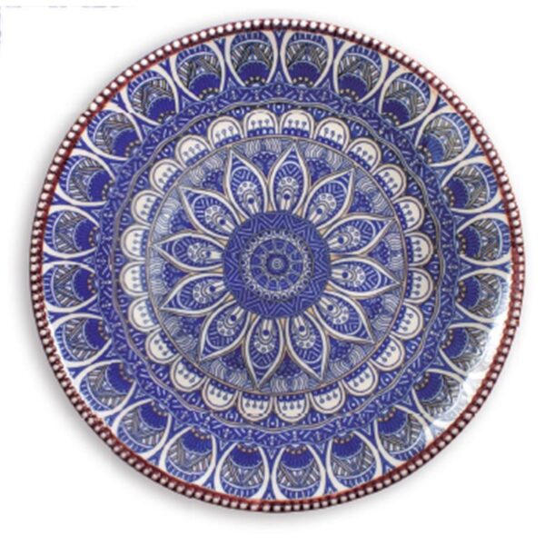 plato mosaico azul y beige 30cm arjedecoracion