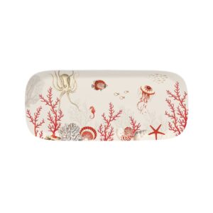 Bandeja de porcelana con motivos marinos